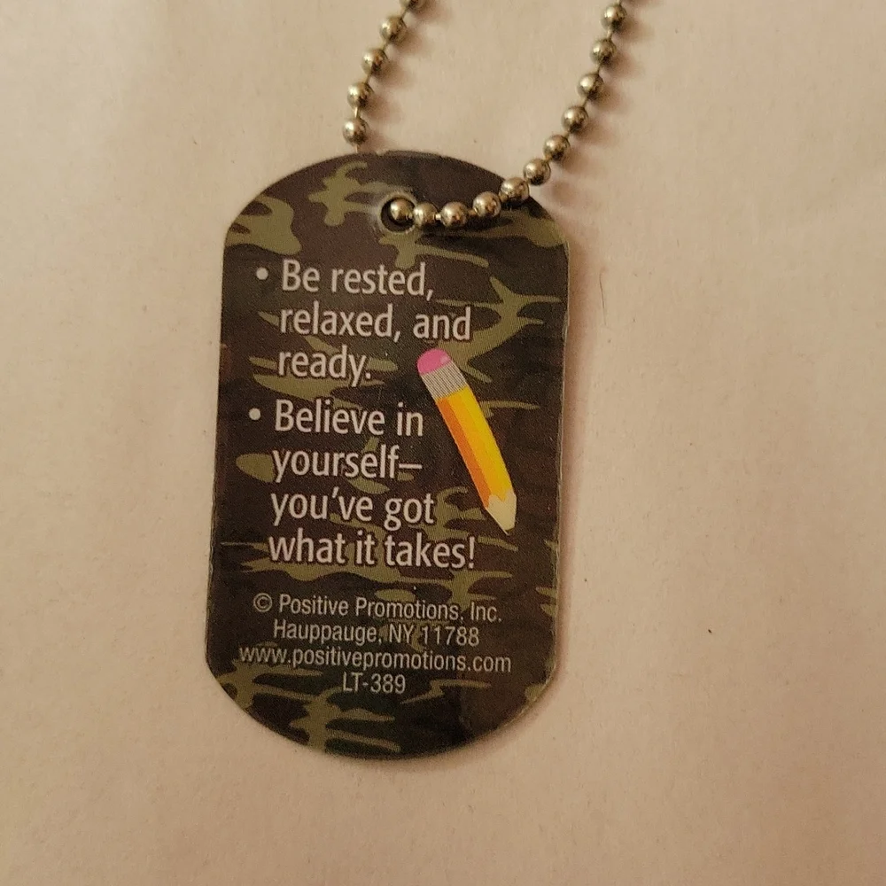 Do Your Best on the Test Dog Tag Necklace